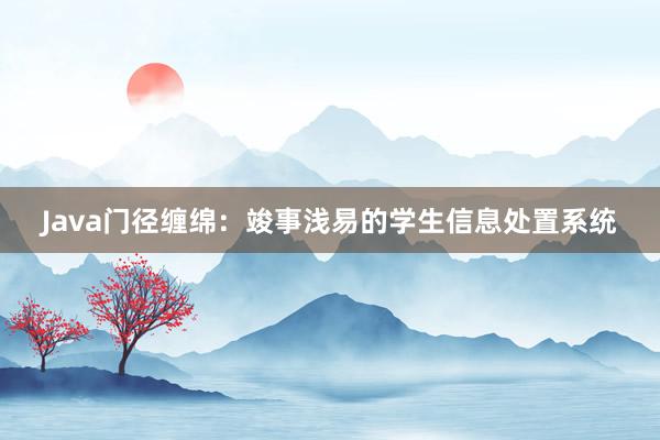 Java门径缠绵：竣事浅易的学生信息处置系统