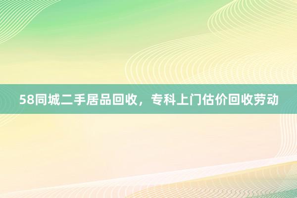 58同城二手居品回收，专科上门估价回收劳动